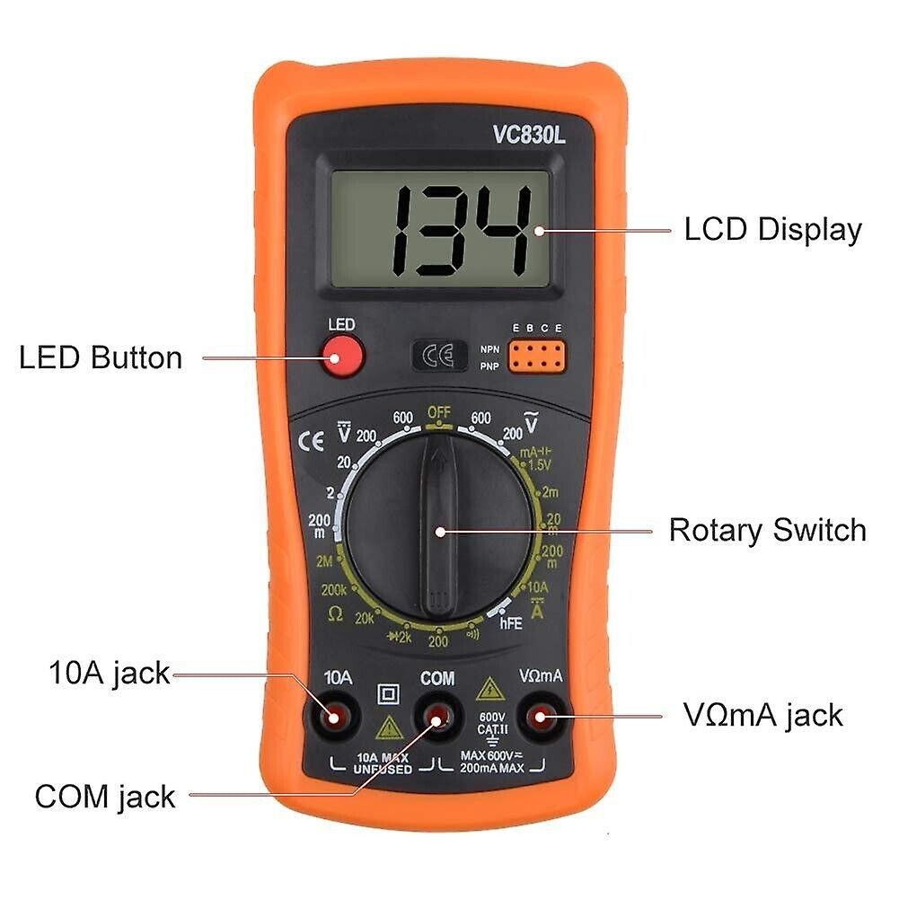 VC830L Multimetro digitale Multimetro digitale portatile Amplimitere Voltmetro