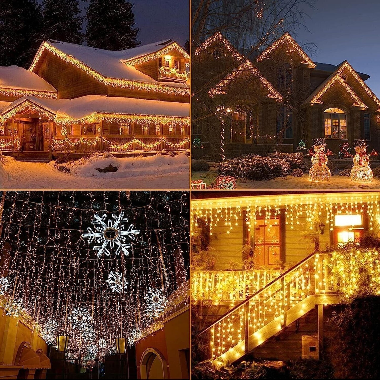 Luci Natale Esterno Cascata, Luci di Natale da Esterno, 10M 400LED 8 Modalità