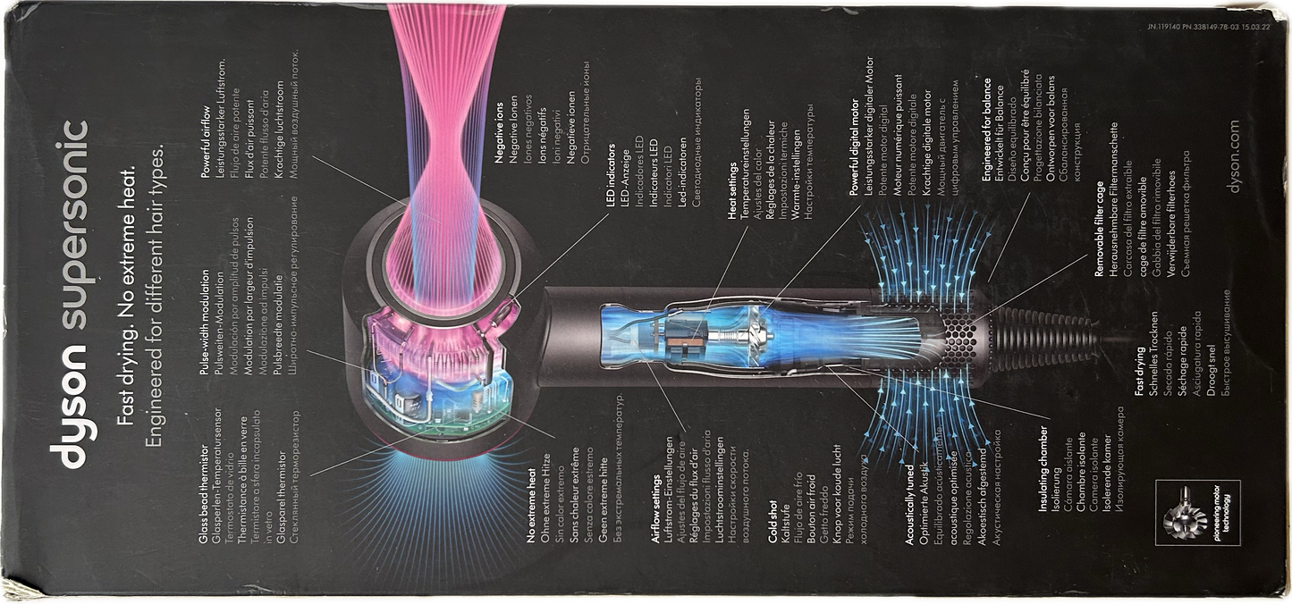 Dyson asciugacapelli hd03 supersonic hair dryer 1600w iron Rame