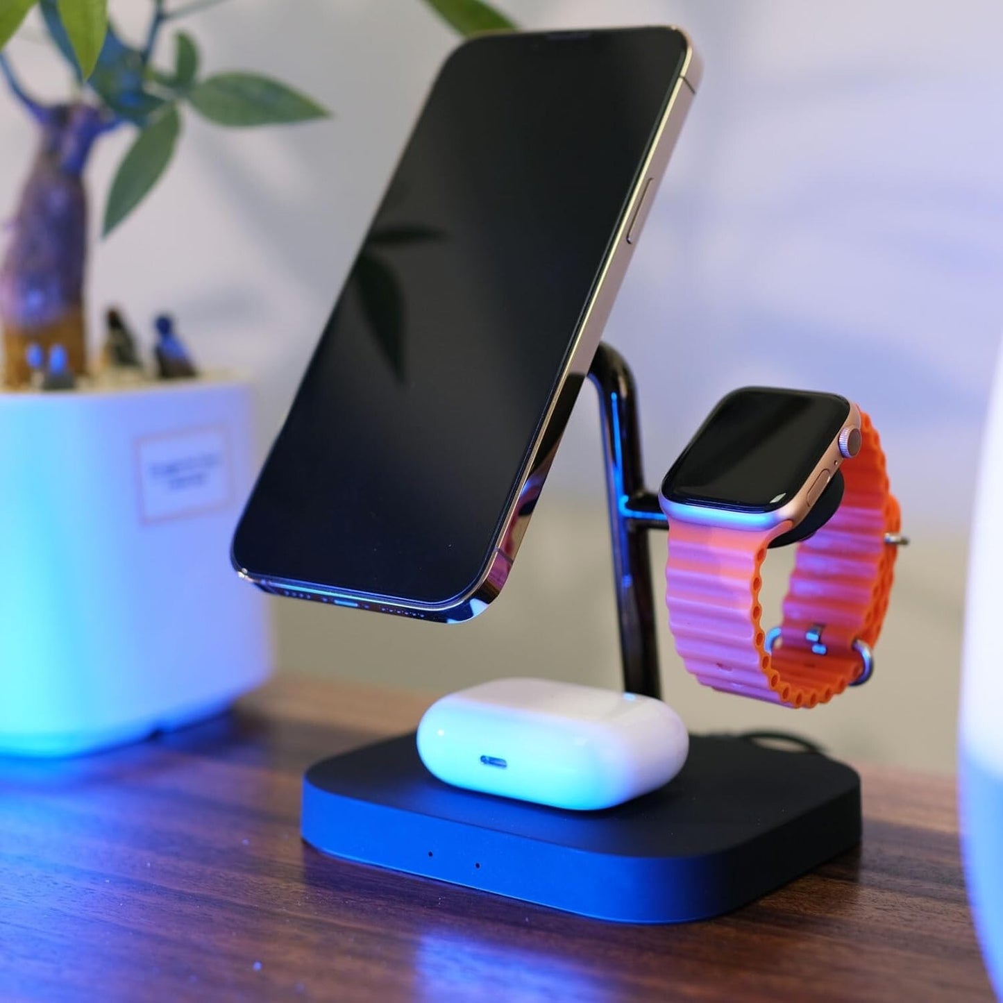 Caricabatterie wireless magnetico Boaraino, stazione di ricarica wireless 3 in 1