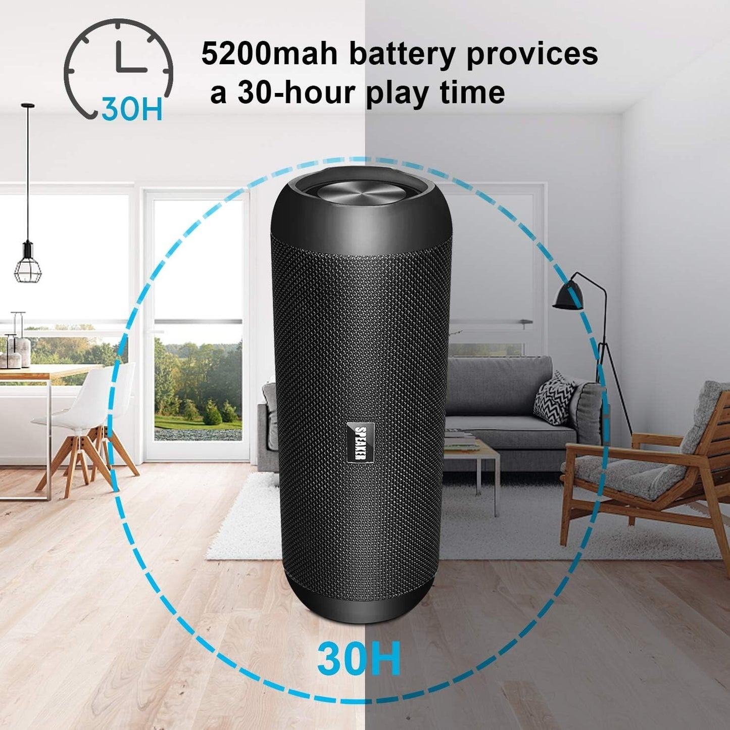 Cassa Bluetooth, 30W Altoparlante Bluetooth Portatili Hi-Fi Stereo 30 Ore di Rip