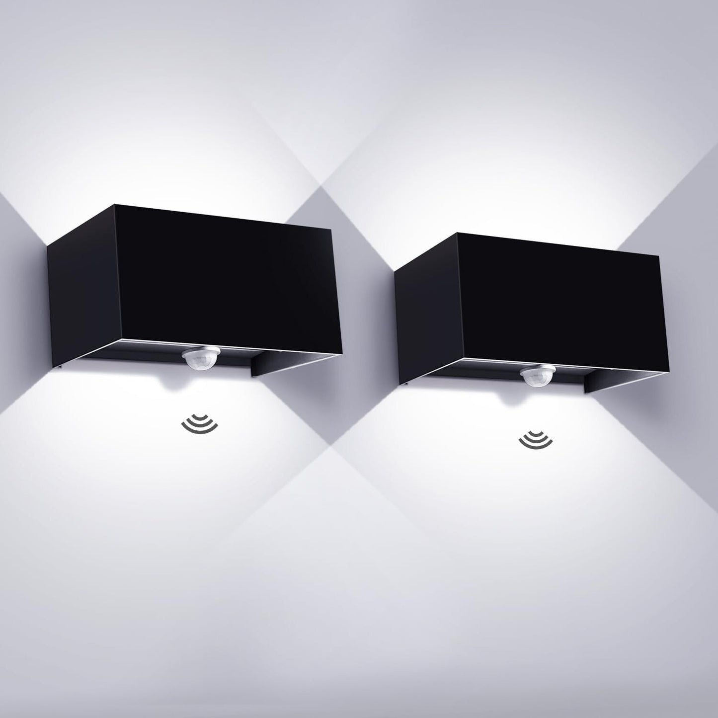Kingwei 2 pezzi 20W Applique da Esterno con Sensore di Movimento 6000K Bianco