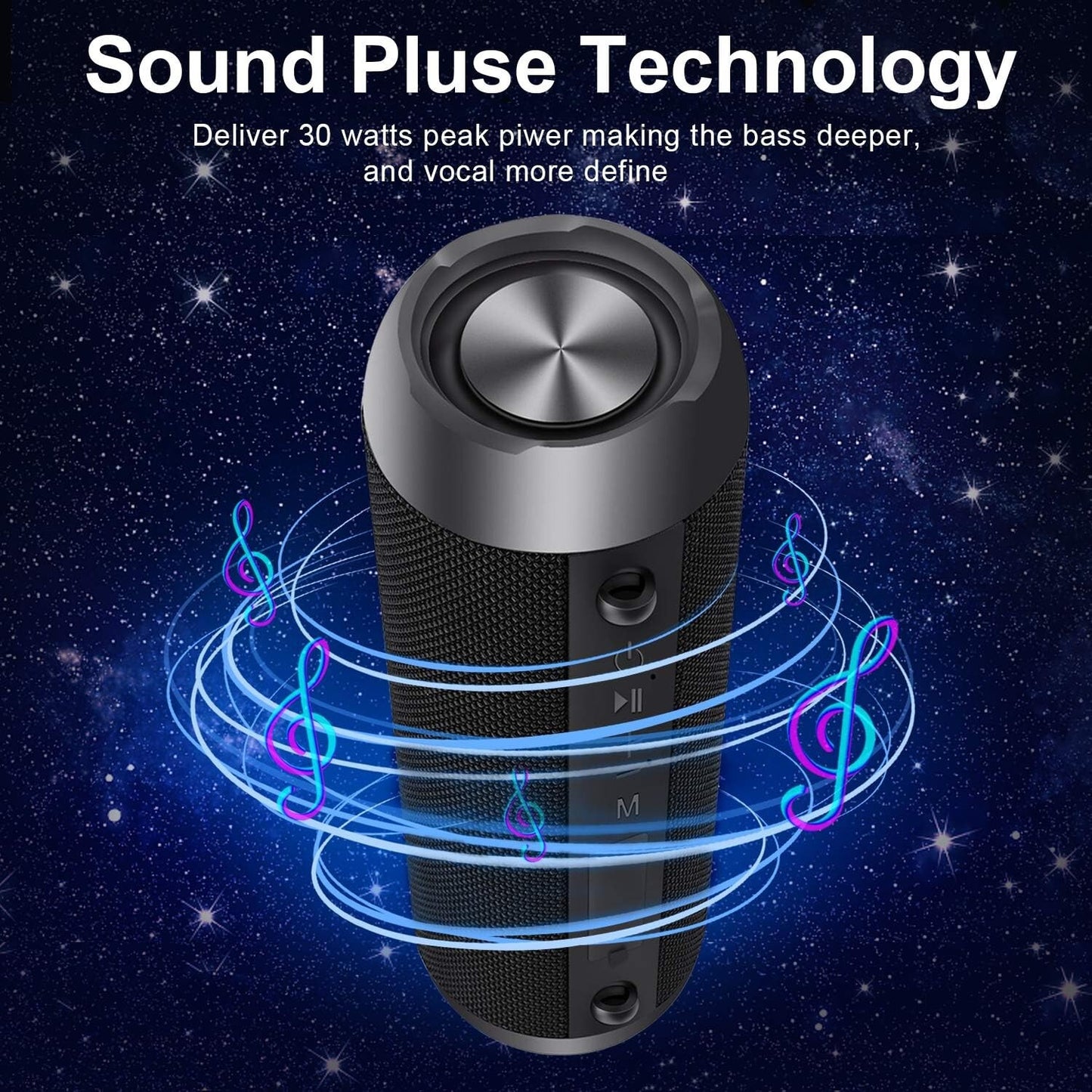 Cassa Bluetooth, 30W Altoparlante Bluetooth Portatili Hi-Fi Stereo 30 Ore di Rip