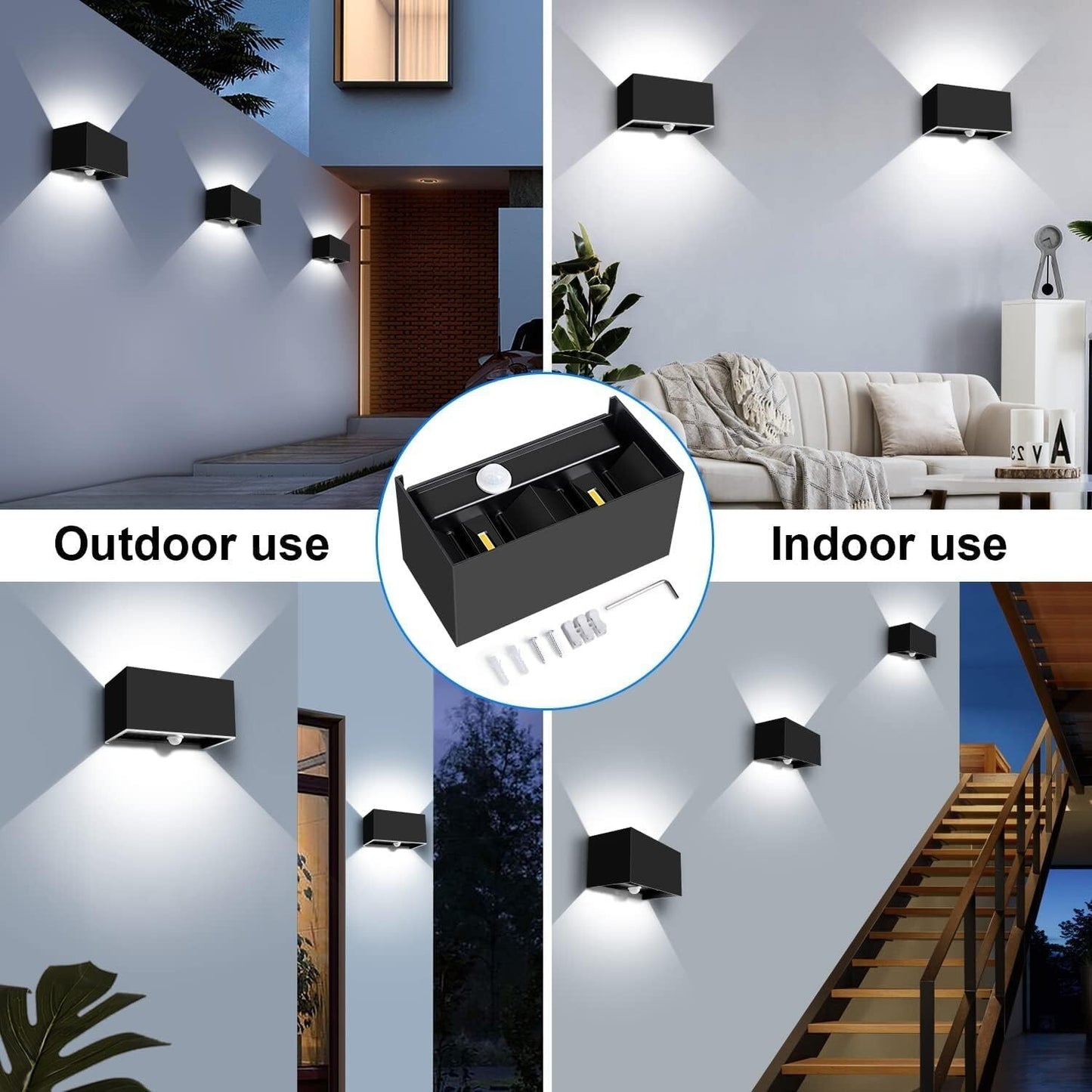 Kingwei 2 pezzi 20W Applique da Esterno con Sensore di Movimento 6000K Bianco