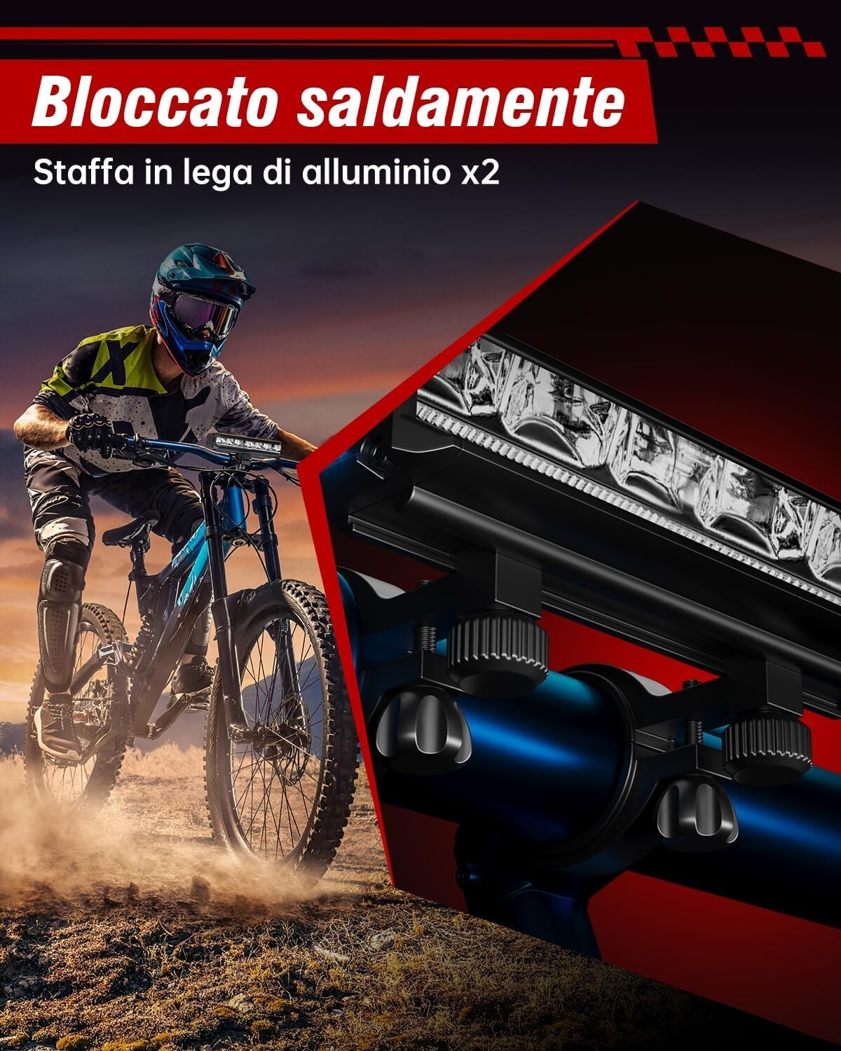 Luci Bicicletta LED Accessori Luce Bici Ricaricabili USB Anteriore Posteriore