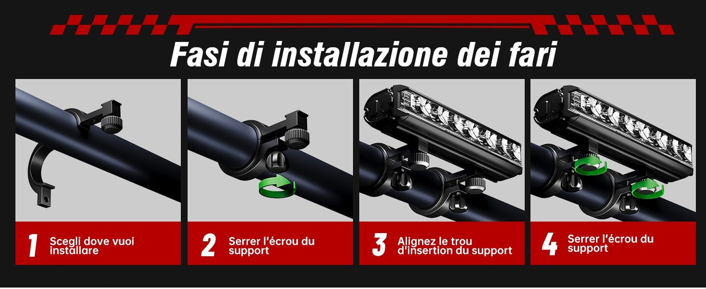 Luci Bicicletta LED Accessori Luce Bici Ricaricabili USB Anteriore Posteriore
