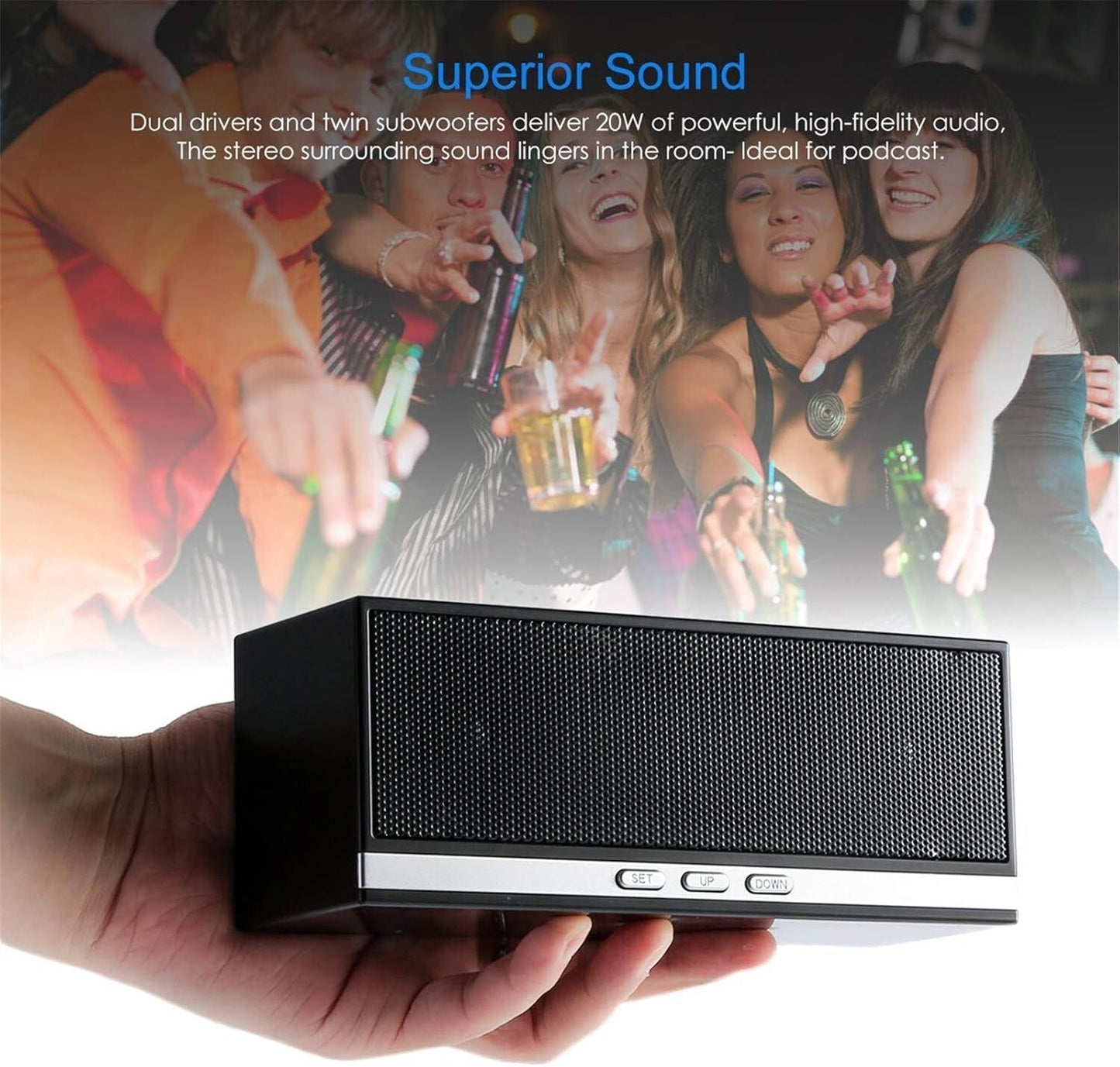 Telecamera Spia Altoparlante sveglia Audio Bluetooth Wifi, Grandangolo 140 °