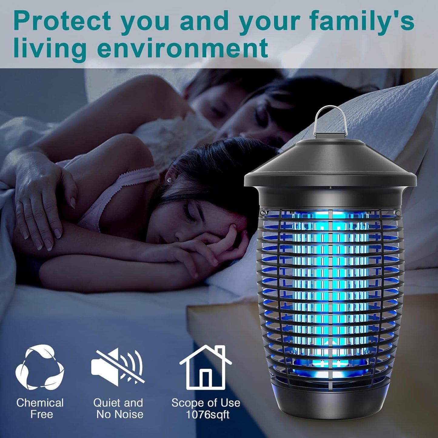 Lampada Anti zanzare Elettrica, 20W 4500V UV impermeabile PX4, Non Tossico