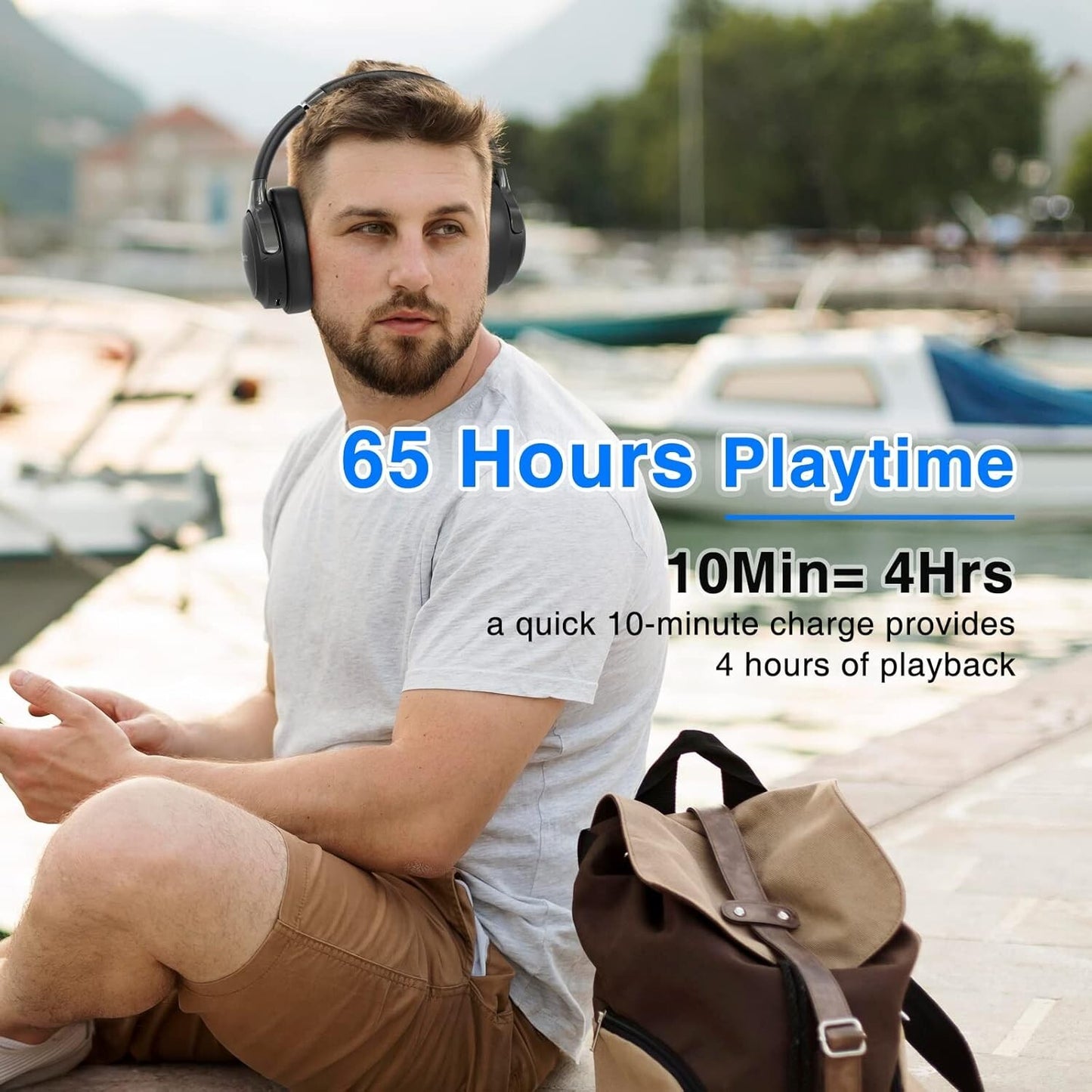 Uliptz Cuffie Wireless Bluetooth 5.3, 65 Ore Di Riproduzione,Senza Fili