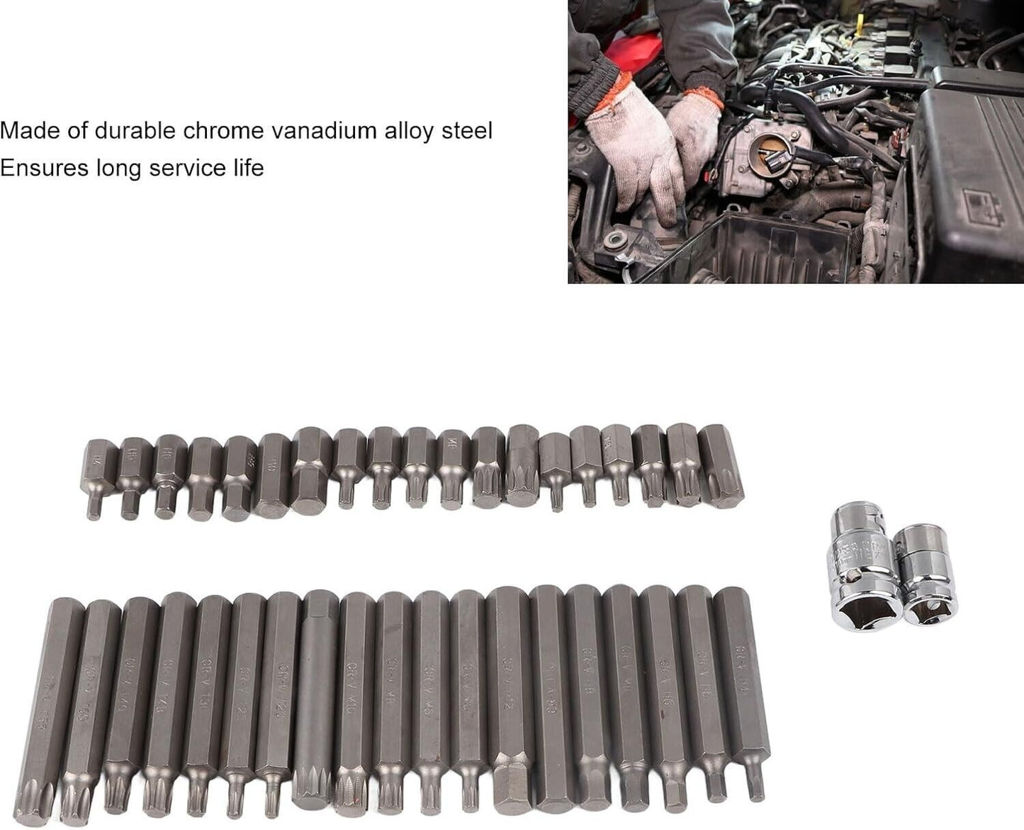 Set di Dadi Multi-dente, Set di Punte a Percussione da 40 Pezzi Set di Dadi a Br