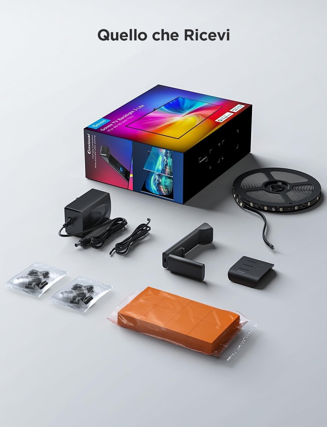Govee LED TV Retroilluminazione 3 Lite con Correzione Fish-Eye Funzione 40-50 TV