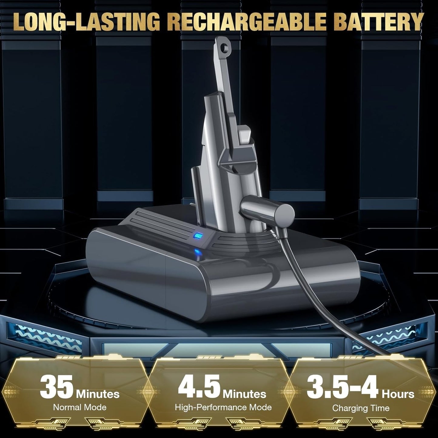 Batteria sostitutiva EGR ad alta capacità V7 compatibile con Dyson V7 tutti mode