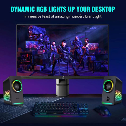Altoparlanti per PC MARBOO RGB illuminati  da gioco USB jack da 3,5 mm Laptop