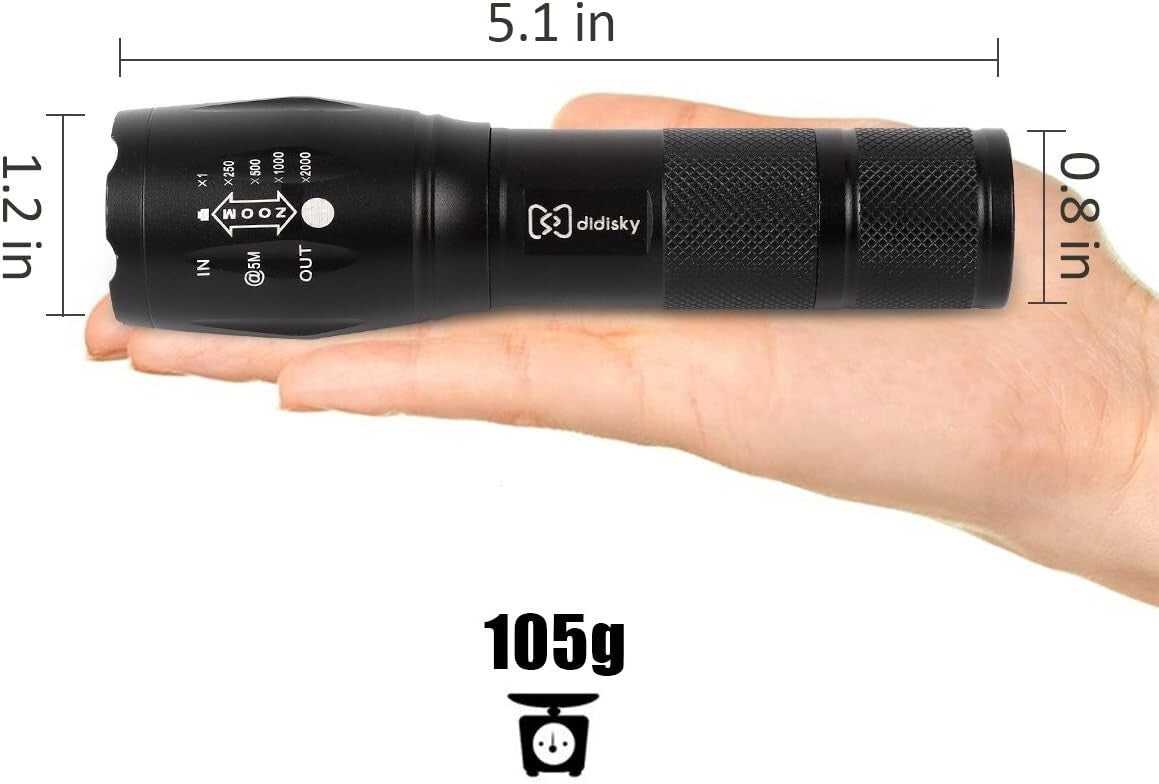 Lampada LED UV Didisky, lampada portatile a luce nera ultravioletta da 395 nm