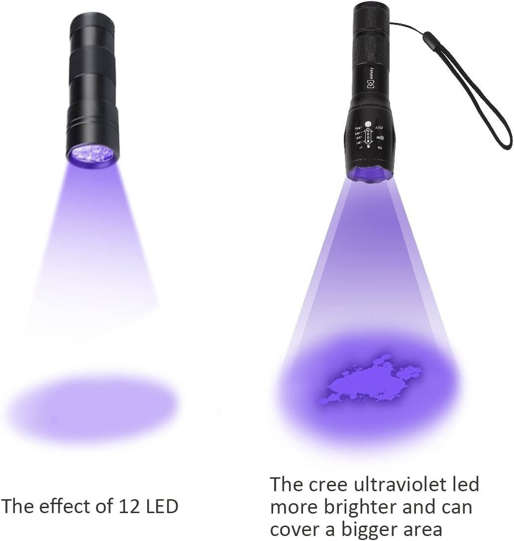 Lampada LED UV Didisky, lampada portatile a luce nera ultravioletta da 395 nm