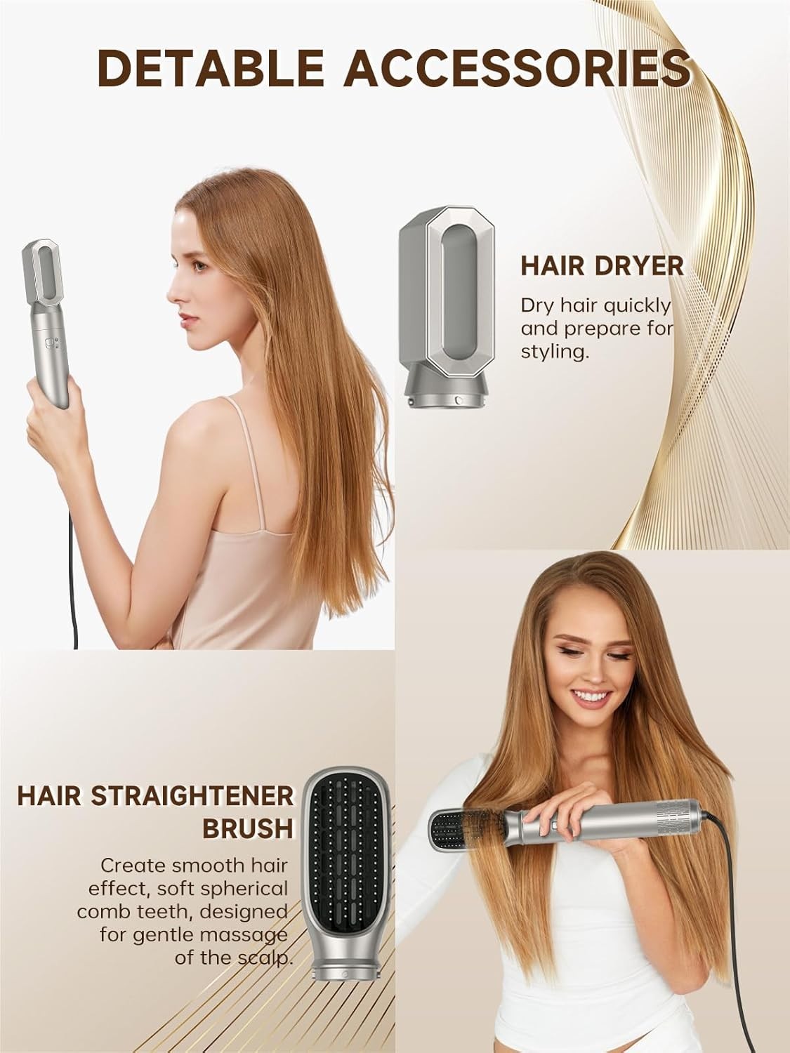 Styler per Capelli 6 in 1 Set di Styler per Capelli Airstyler con Ferro Arriccia