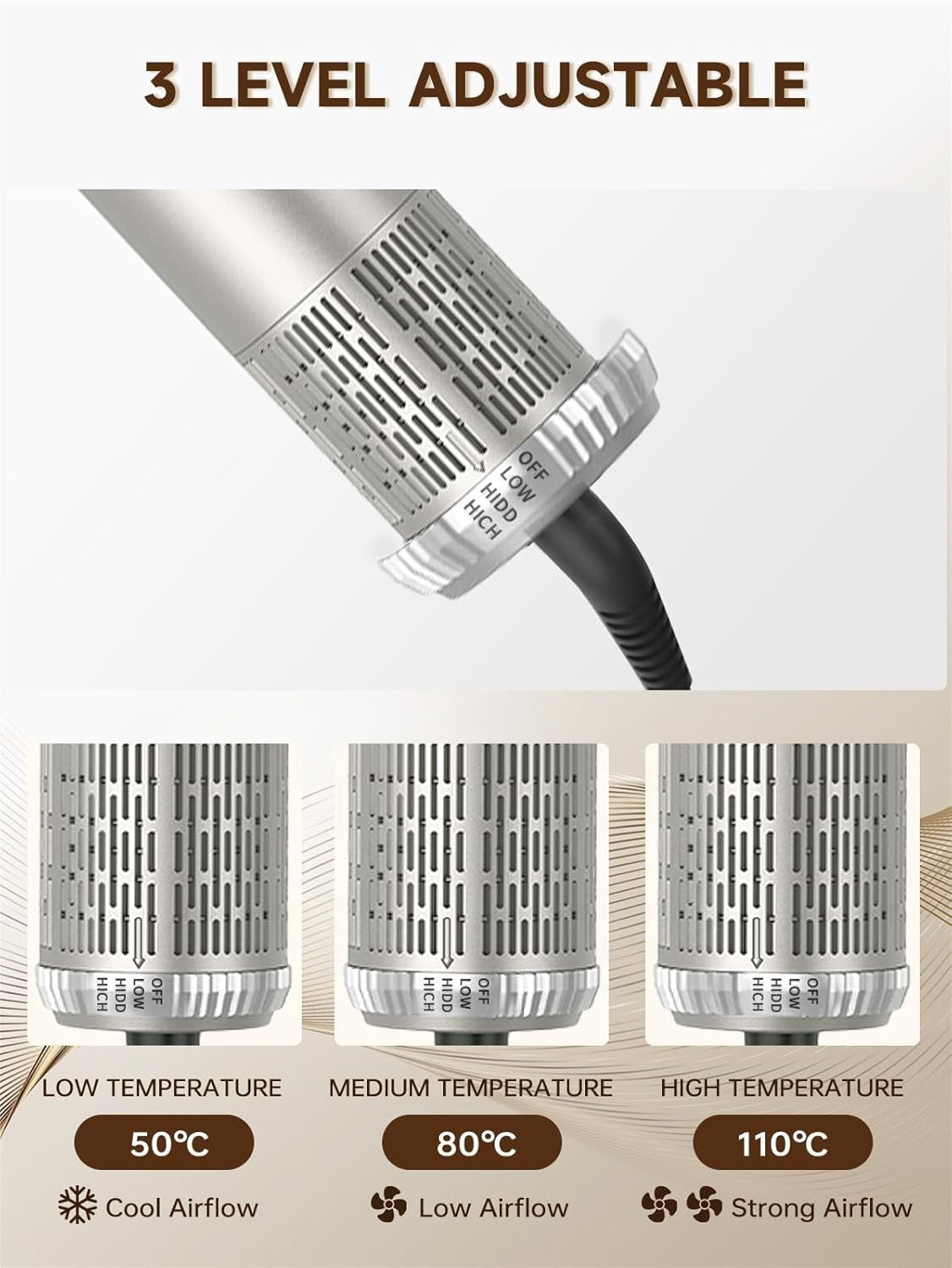 Styler per Capelli 6 in 1 Set di Styler per Capelli Airstyler con Ferro Arriccia