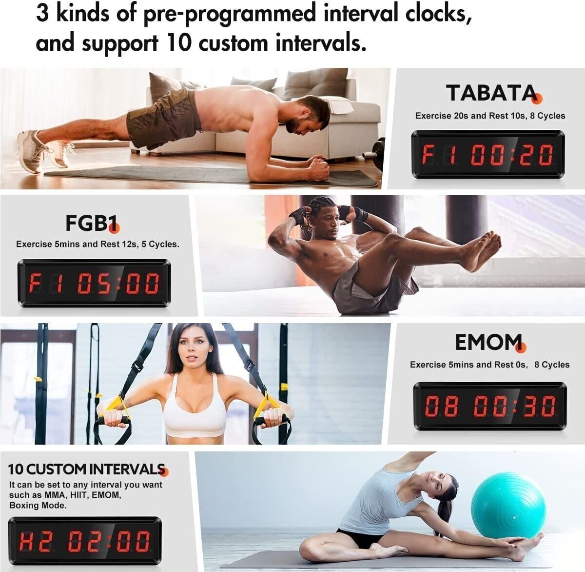 Seesii - Timer da palestra a LED, con timer a intervalli ultra trasparente