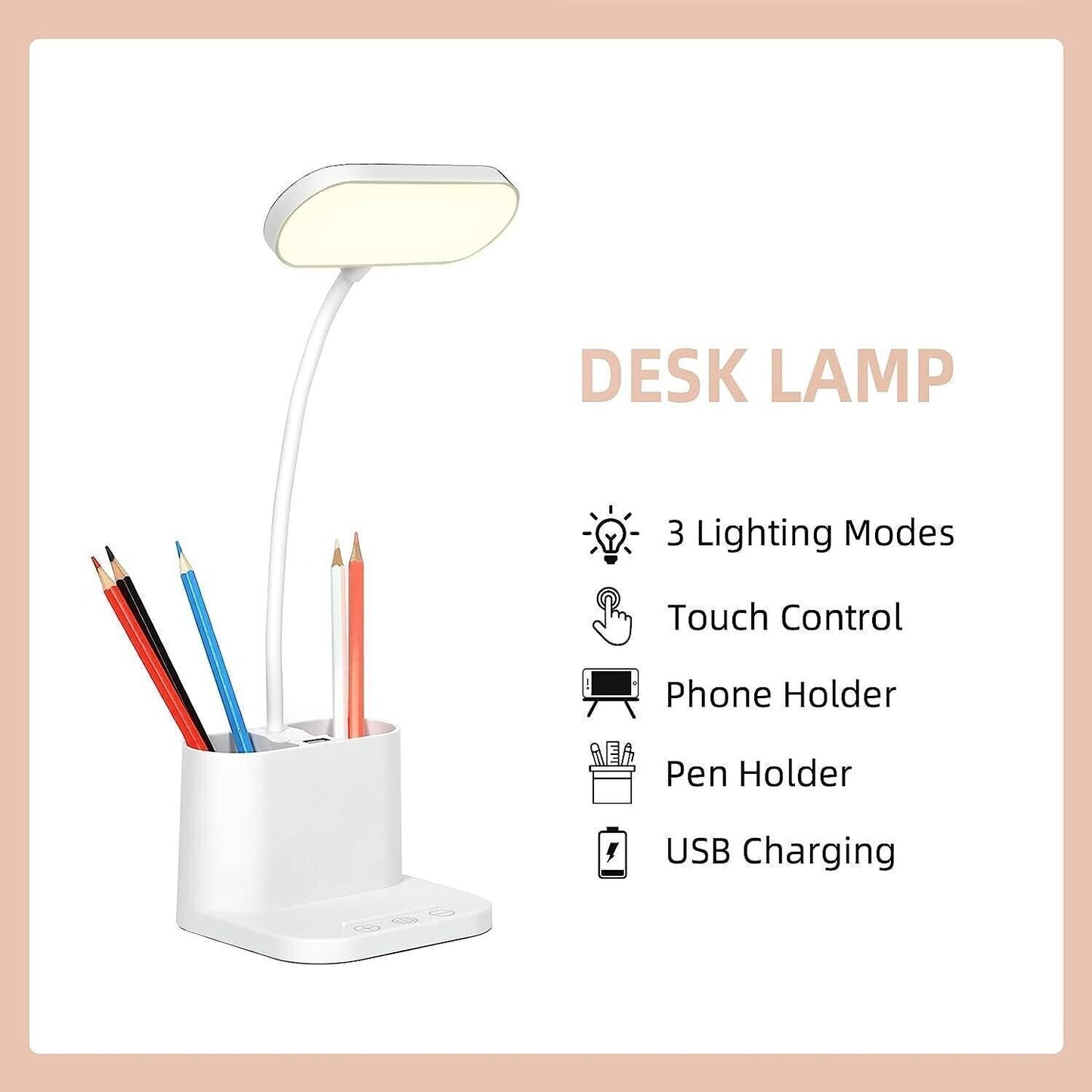 OWWASD Lampada da scrivania, Lampada da tavolo accattivante 3 modalità