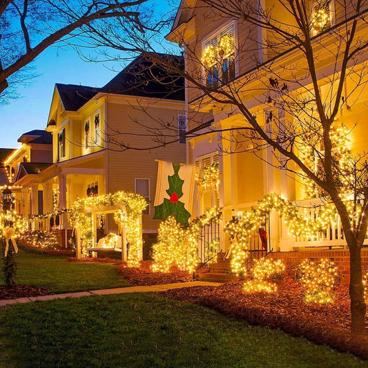 66ft 200 luci natalizie a LED per interni ed esterni, luci bianche calde
