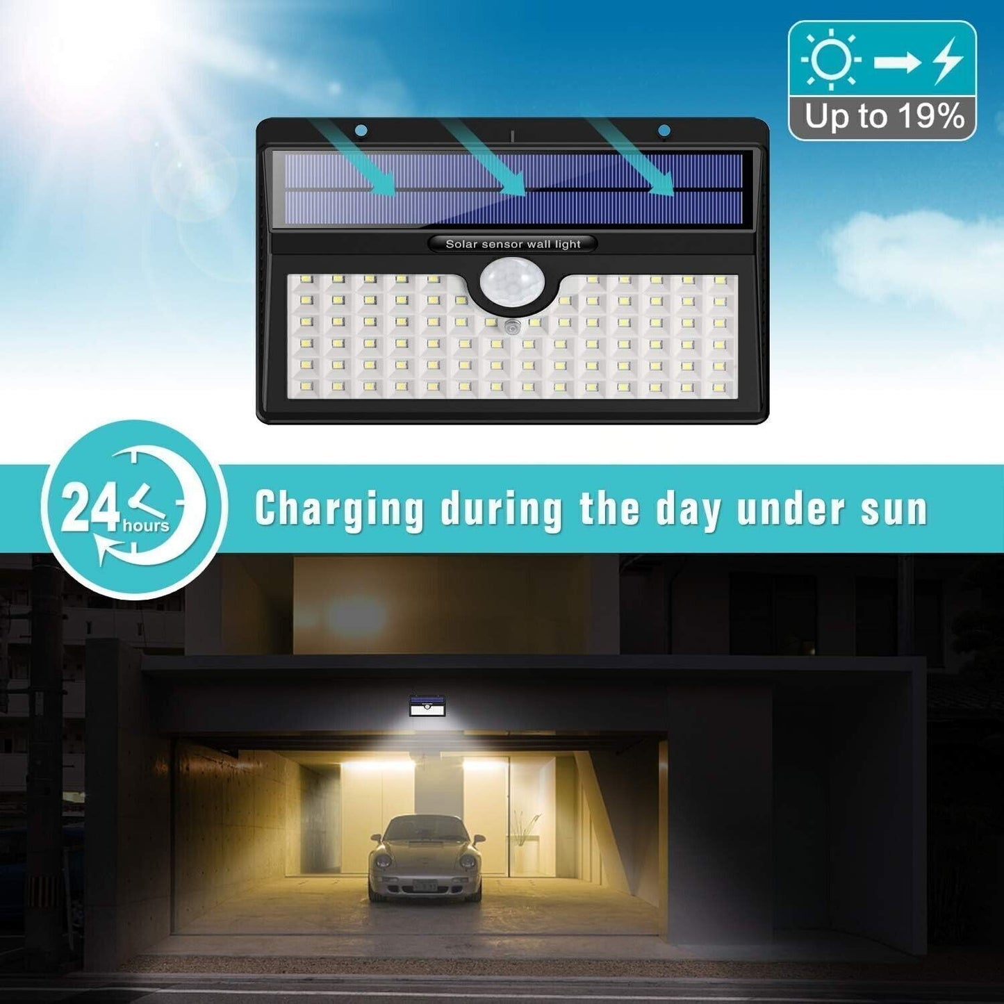 Luci Solari Esterno, 78 LED Super Luminosa Lampada Solare esterno, Confezione