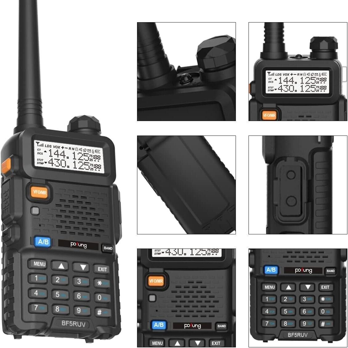 Walkie Talkie 5R Dual Band VHF/UHF Radioamatore bidirezionale per comunicazioni