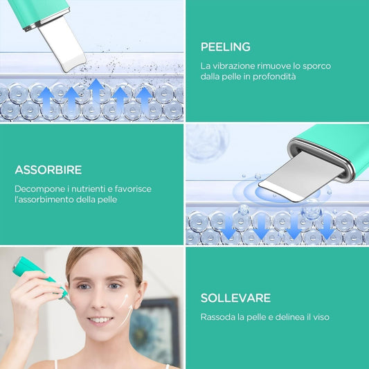 VOYOR Pulizia Viso Ultrasuoni Rimozione Delicata dei Punti Neri Skin Scrubber