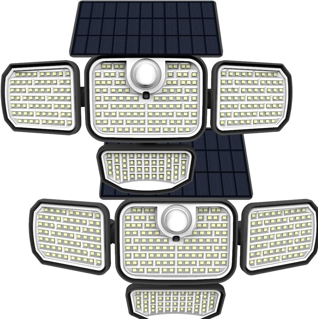 Luci a energia solare, 2 PK 3 teste 286 LED per esterni con sensore di movimento