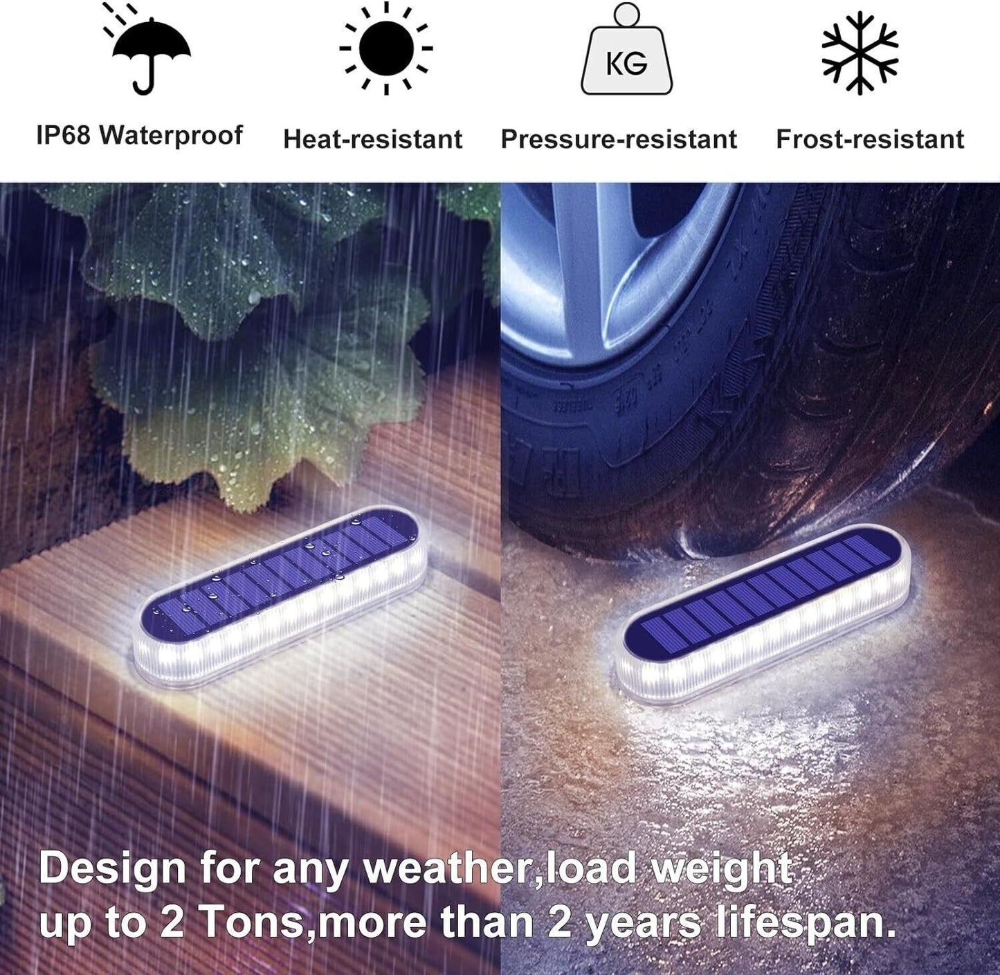 DetarZinLED Luci Solari Esterno, Luce Solare LED Esterno IP68 Impermeabili