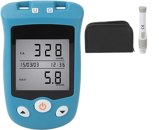 Sinocare Glucometro, 700 Memorizzazione Dati 2 Porte Test Schermo LCD Portatile