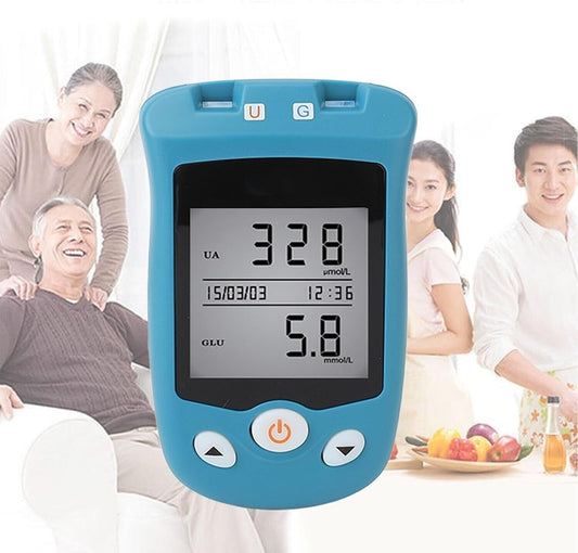 Sinocare Glucometro, 700 Memorizzazione Dati 2 Porte Test Schermo LCD Portatile