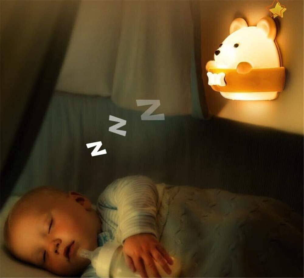 Lampada da comodino a LED da parete per bambini,lampada notturna con telecomando