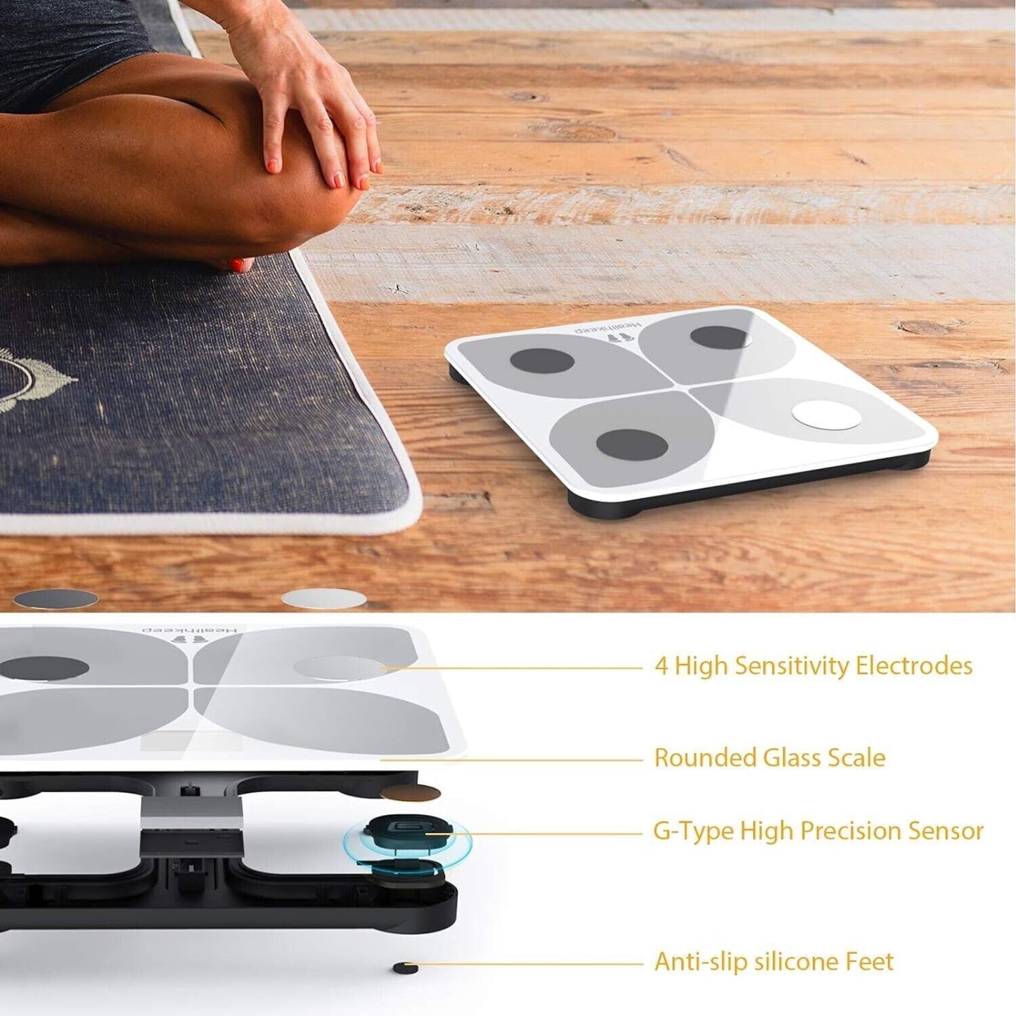 Bilancia Pesapersone Digitale con Bluetooth e App - Misura Peso Corporeo, BMI
