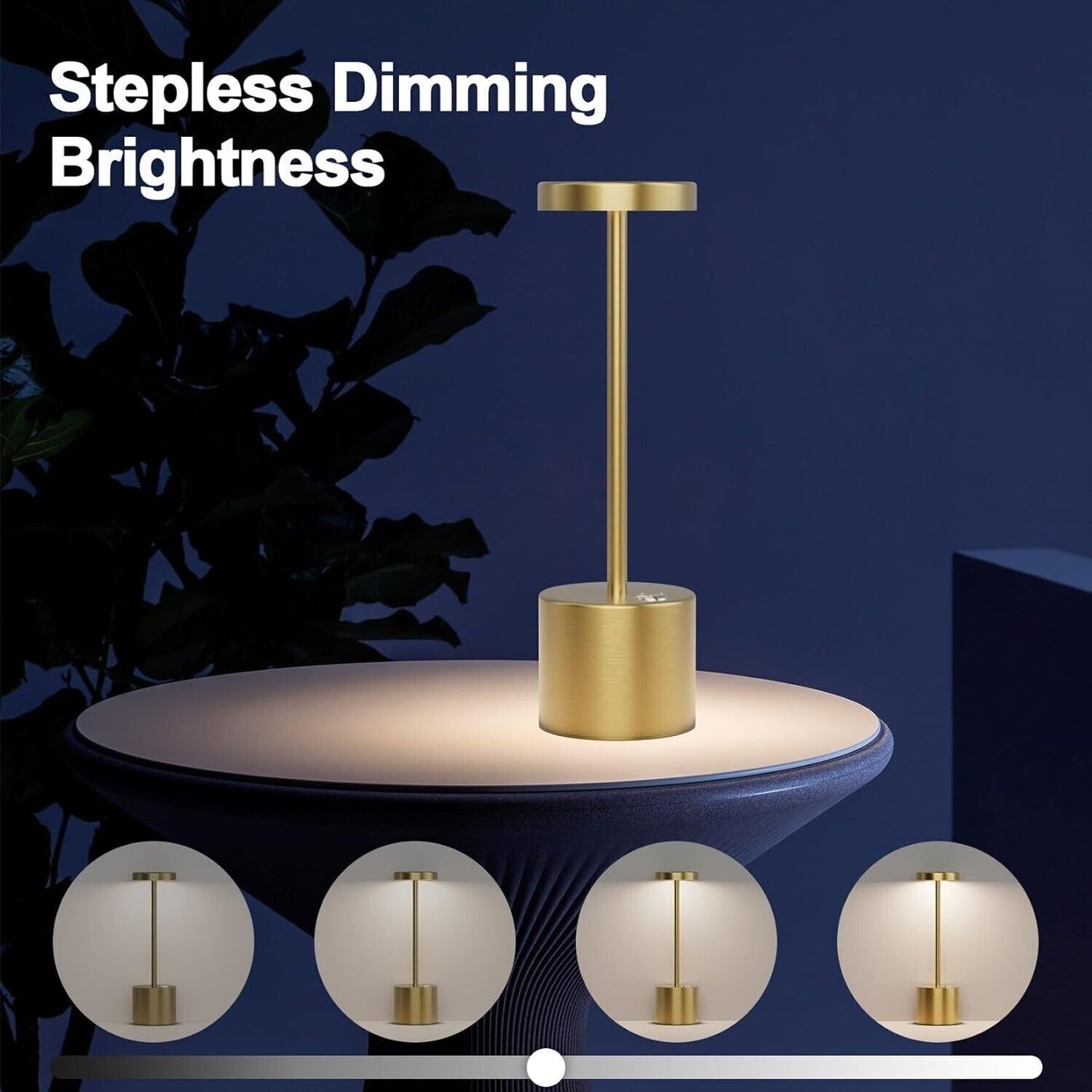 Lampada da tavolo LED senza fili Coinmit dorata, confezione da 2 lampade