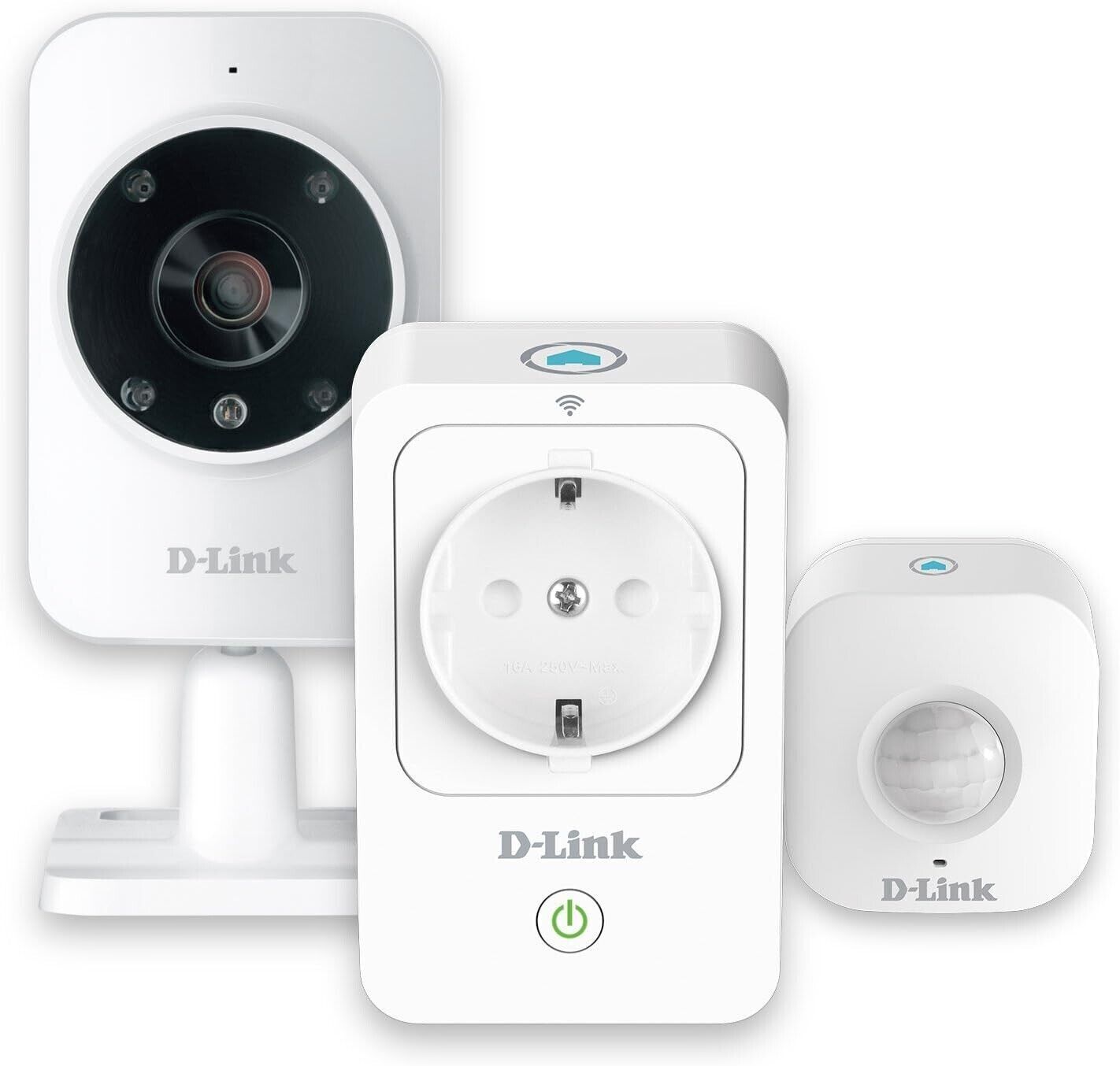 D-Link DCH-100KT Sistema di Sicurezza Domestico, Wi-Fi, HD, Bianco