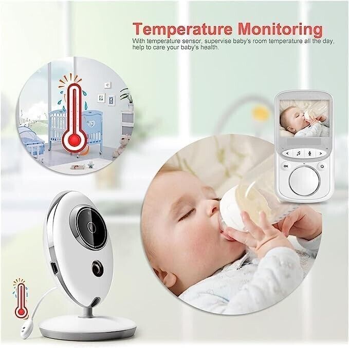 BABY MONITOR, SENZA FILI, VB 605, RICARICABILE, FULL HD, 2,4", VISIONE NOTTURNA