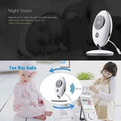 BABY MONITOR, SENZA FILI, VB 605, RICARICABILE, FULL HD, 2,4", VISIONE NOTTURNA