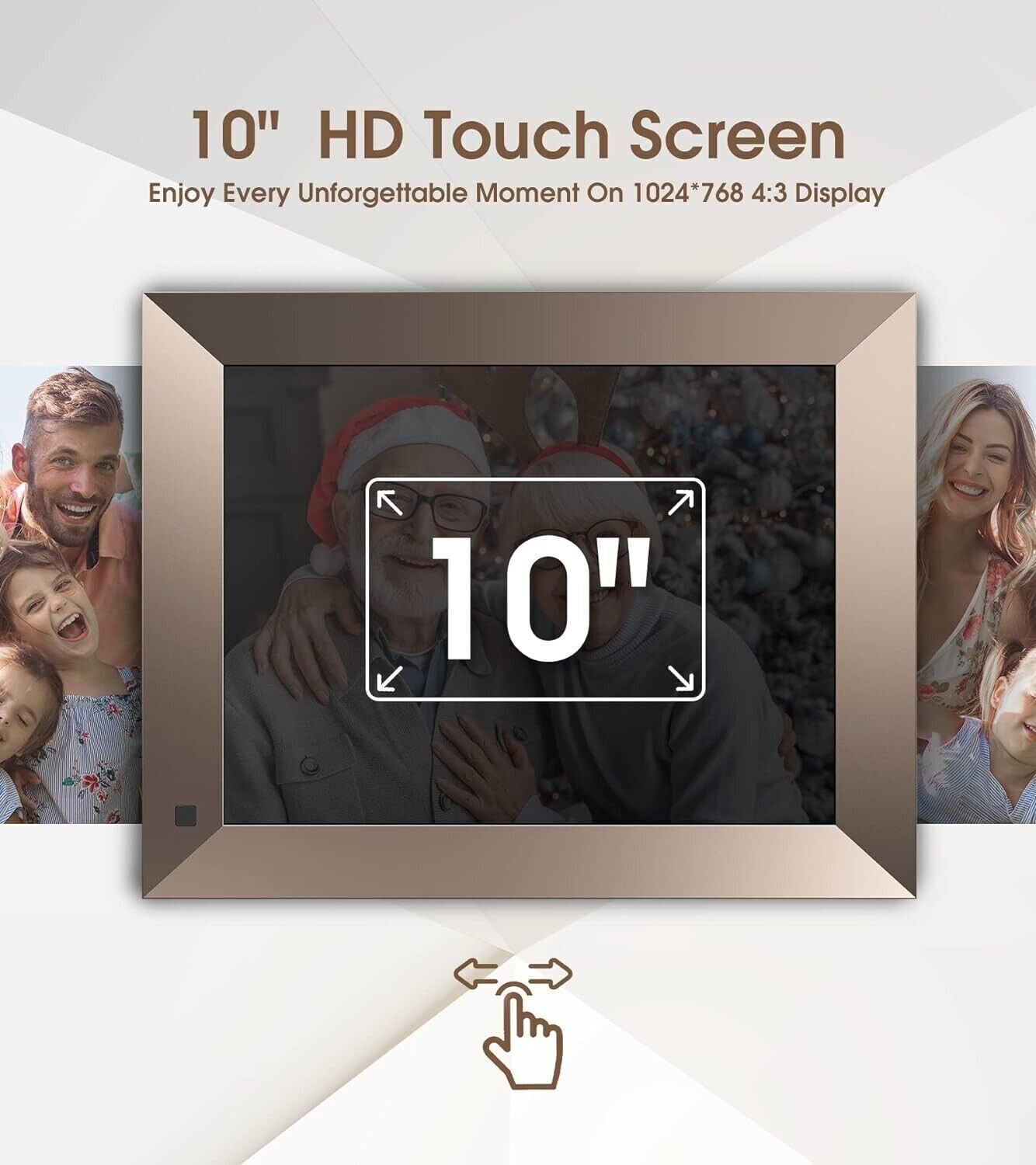 Cornice digitale WiFi da 10 pollici, supporto magnetico regolabile, display HD