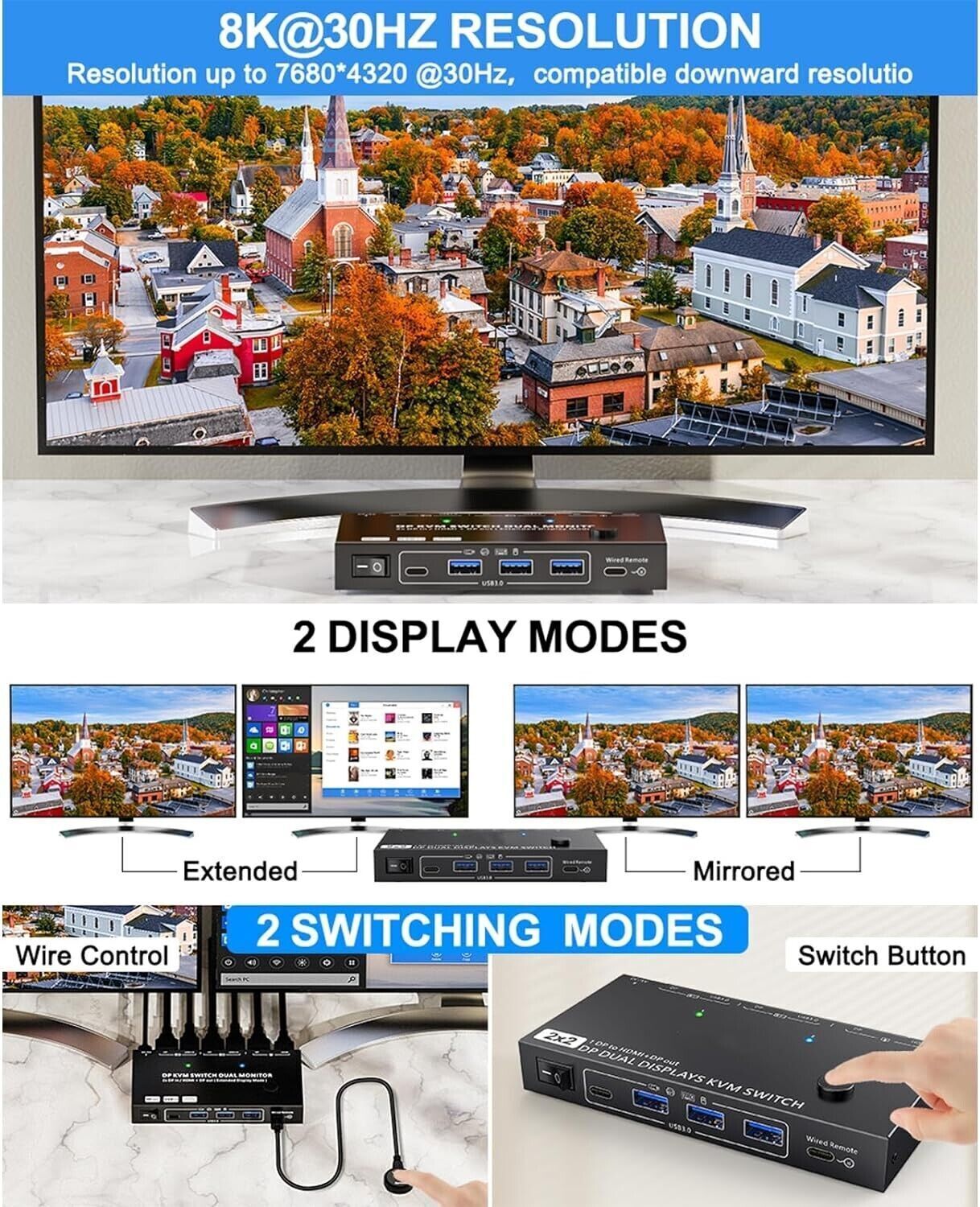 Porta KVM 2 in 2 out ad Definizione per Display ad Definizione