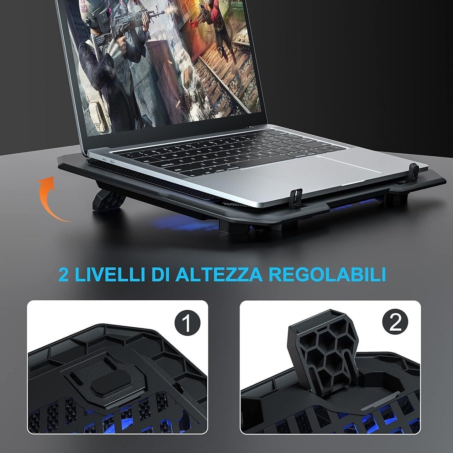 Ventole per PC Portatile, Base di Raffreddamento Ultra Magro per Laptop da 10-15