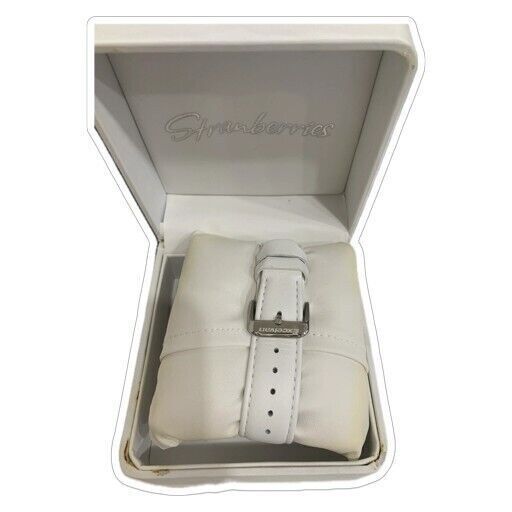 Orologio da polso bianco con cinturino in pelle Cassa in acciaio inossidabile