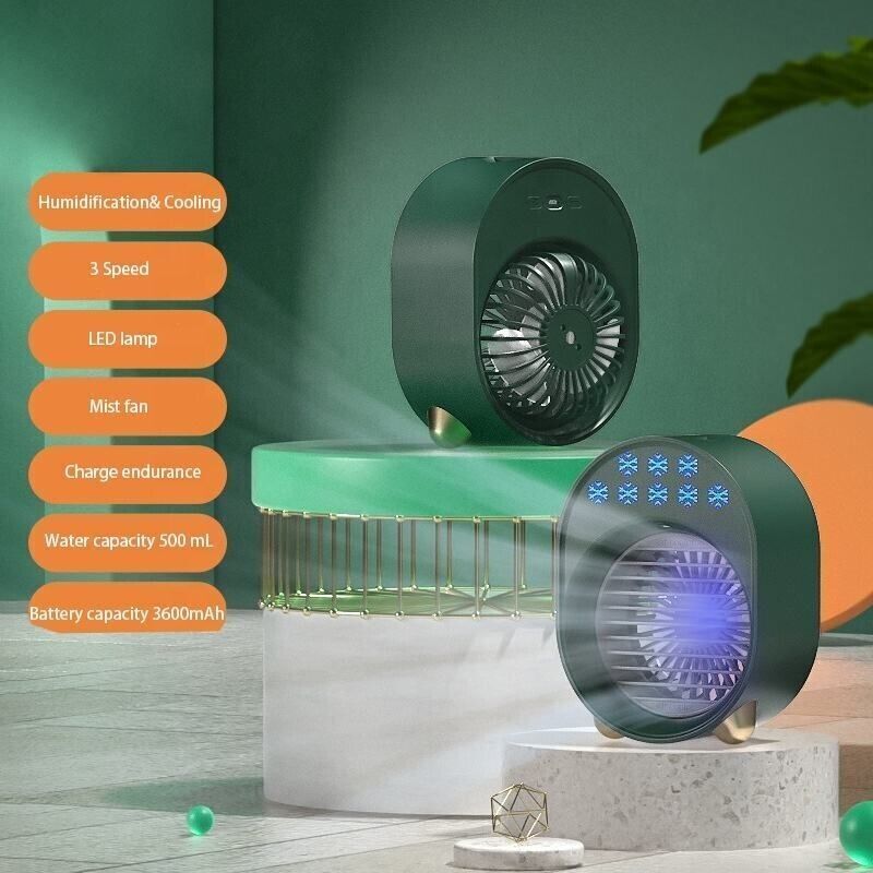 Mini dispositivo di raffreddamento dell'aria personale con luce notturna sfumata