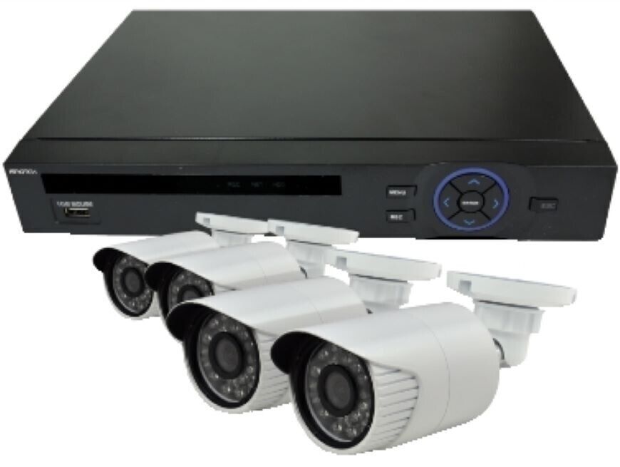 KIT NVR 4CH POE + 4 TELECAMERE ALTA DEFINIZIONE 1MPX 720P CON INTERNET ONE-CLICK
