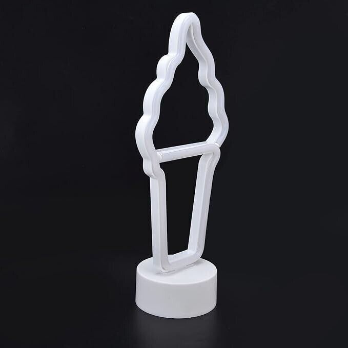 Insegna al Neon a LED a Forma di Gelato, Insegna al Neon Decorativa con Base