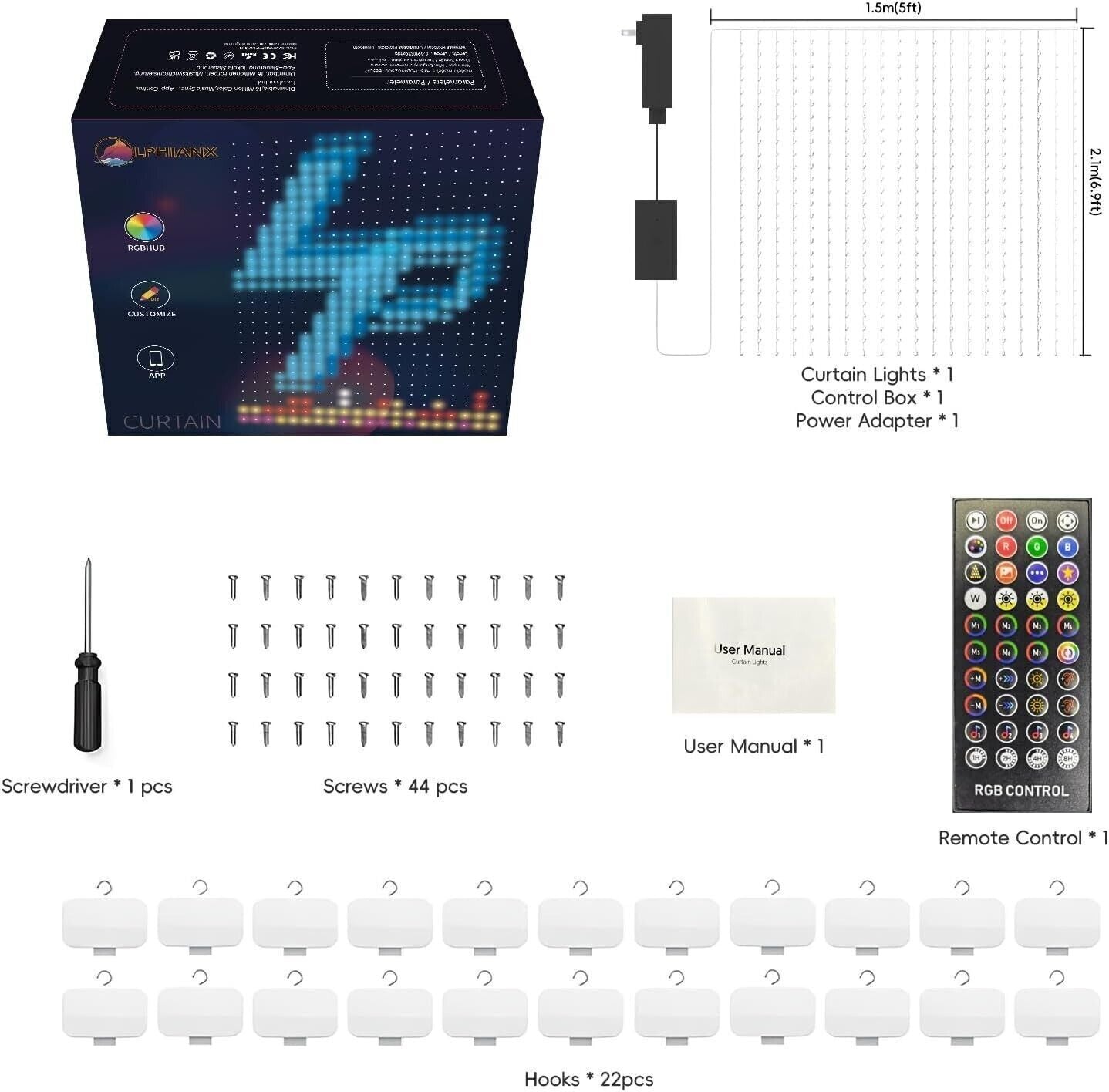 Luci per tende, intelligenti 240 LED, Luci che cambiano colore dinamiche faidate