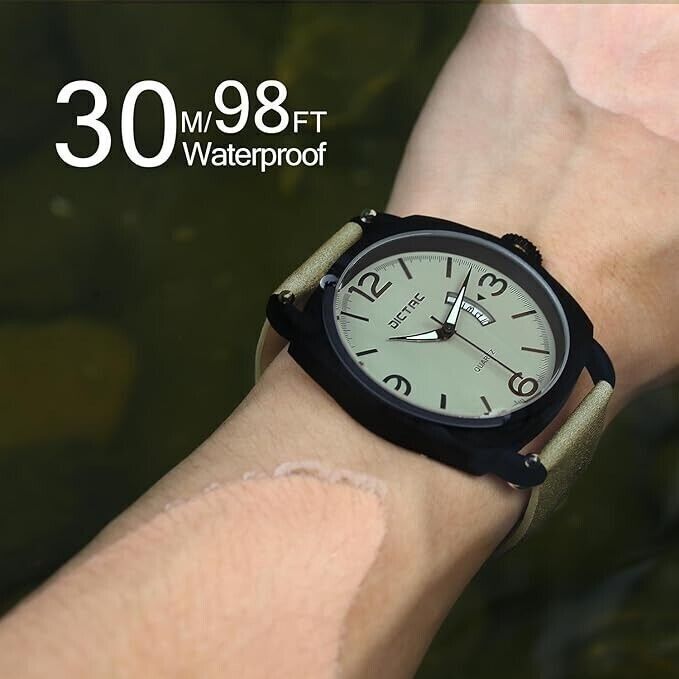 Dictac - Orologio da Polso Analogico per Uomo Movimento al Quarzo Cinturino