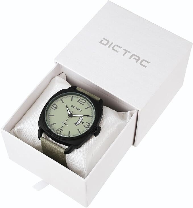 Dictac - Orologio da Polso Analogico per Uomo Movimento al Quarzo Cinturino