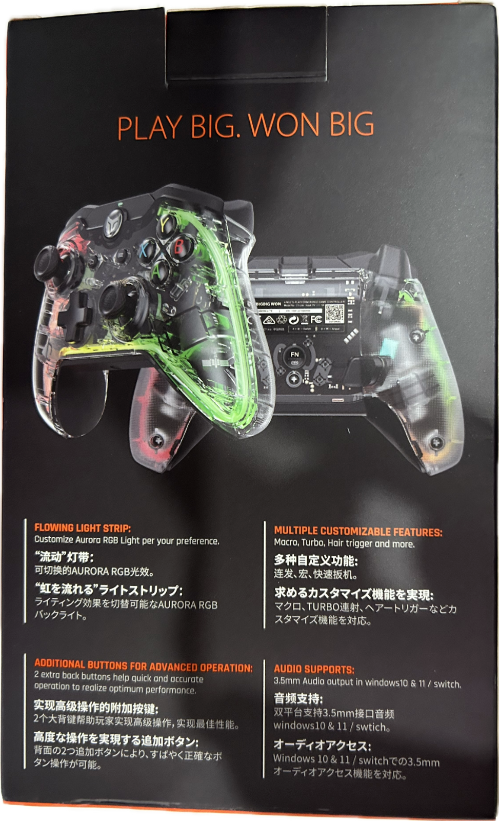 Black Shark Controller di gioco cablato compatibile con Pc e Nintendo Switch