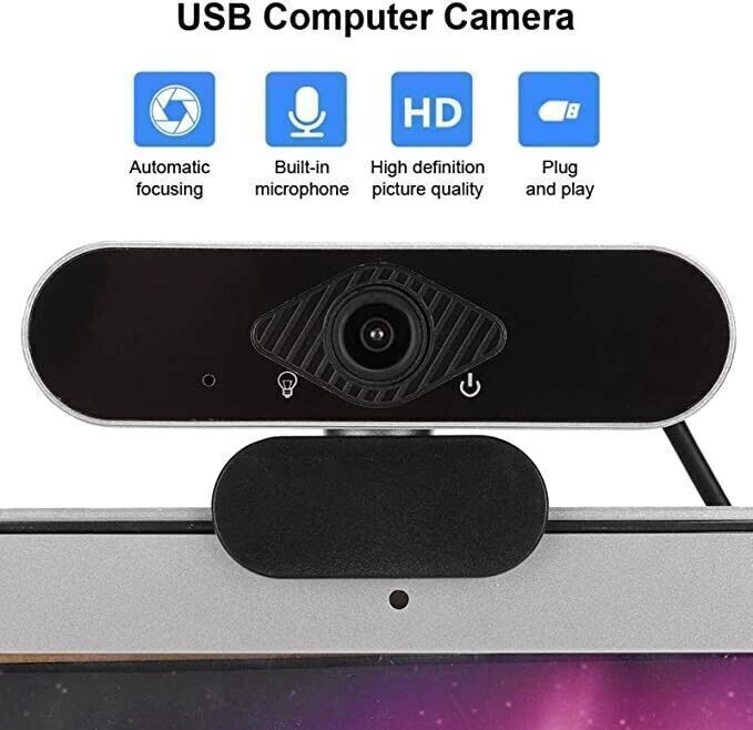 Videocamera per computer HD 1080P, webcam USB, videocamera per computer