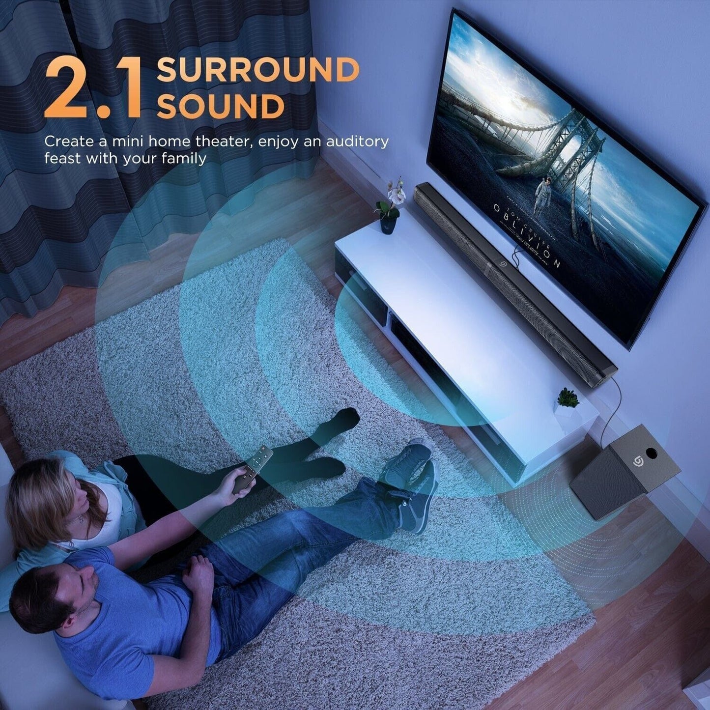 Bomaker Tapio V Soundbar Subwoofer 2.1 canali 100 W USB Bluetooth 5.0 nero-